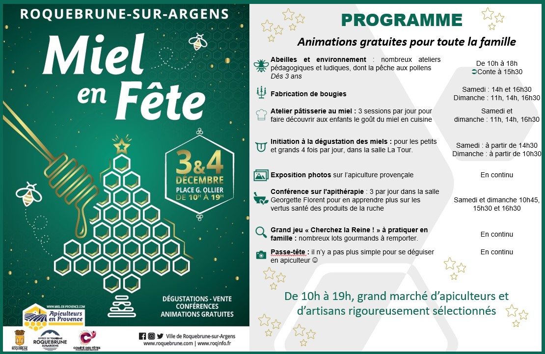 Fête du Miel de Roquebrune-sur-Argens 3 et 4 décembre 2022